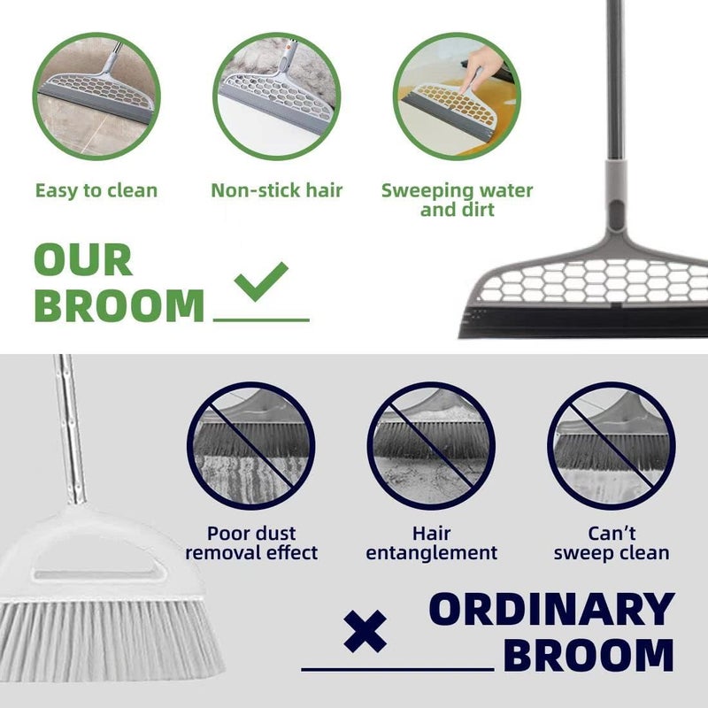 PLLITH Upgraded Magic Broom, 4 in 1 Sweeper Pet Hair Remover with a Mini Squeegee, Easily Cleans The Floor Surface & Remove Dirt and Hair, for Kitchen Bathroom Cleaning Tools - Image 5